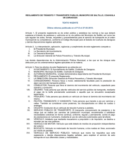 REGLAMENTO DE TRÁNSITO Y TRANSPORTE
