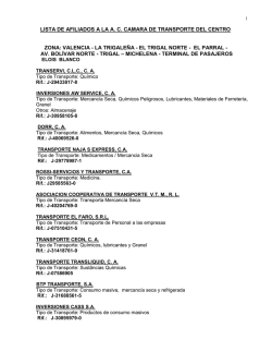 ZONA: VALENCIA, AV - Cámara de Transporte del Centro