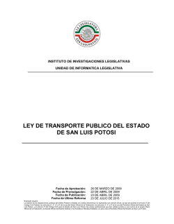 Ley de Transporte - Poder legislativo de San Luis Potosí