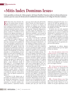 Carta Papal Mitis Iudex Dominus Iesus en español