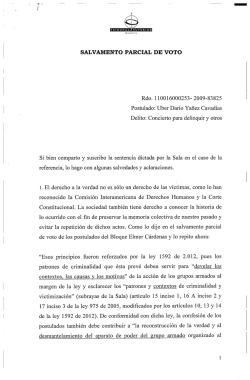 salvamento parcial de voto - La Sala de Justicia y Paz del Tribunal