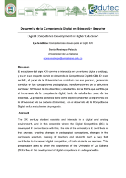 Desarrollo de la Competencia Digital en Educación