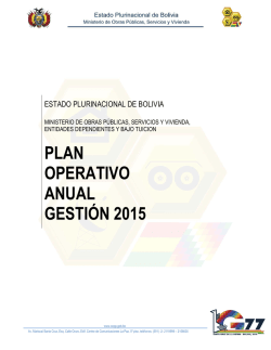 plan operativo anual gestión 2015 - Ministerio de Obras Públicas