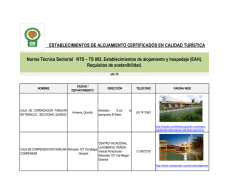 Establecimientos de alojamiento y Hospedaje