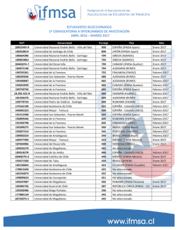 resultados intercambios de investigación - IFMSA