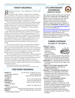 Bulletin for November 29, 2015 - Cathedral of St. Matthew the Apostle