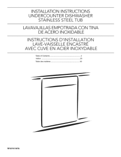 installation instructions undercounter dishwasher stainless steel tub