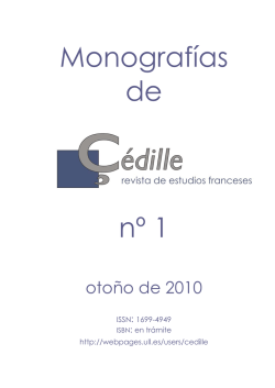 Monografías de nº 1 - Çédille, revista de estudios franceses