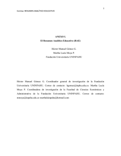 ANEXO I. El Resumen Analítico Educativo (RAE) Héctor Manuel