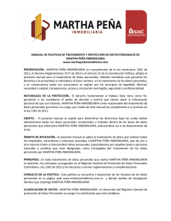 MANUAL DE POLÍTICAS DE TRATAMIENTO Y PROTECCIÓN DE