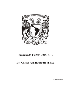 Proyecto de Trabajo 2015-2019 Dr. Carlos Arámburo de la Hoz