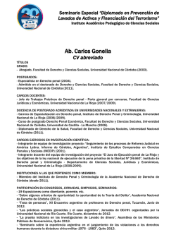 Carlos Gonella en sede Córdoba | CV abreviado del