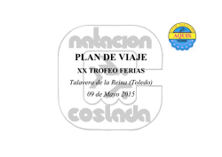 Plan de Viaje - Club Natación Coslada