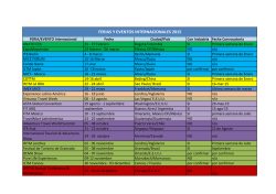 FERIAS Y EVENTOS INTERNACIONALES 2015