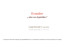 Lenin Parreño Ecuador impacto del precio del petróleo (may 15)