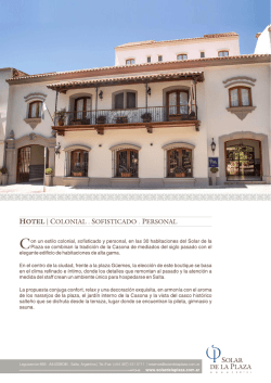 Descargar Brochure - Hotel Solar de la Plaza