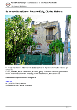 Se vende Mansión en Reparto Koly, Ciudad Habana