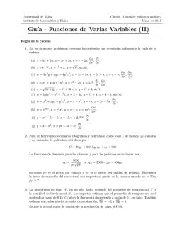 Gu´ıa - Funciones de Varias Variables (II)