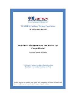 Indicadores de Sostenibilidad en Ciudades y la Competitividad