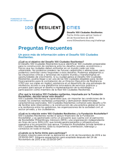 Preguntas Frecuentes - 100 Resilient Cities