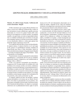 grupos focales: herramienta y uso en la investigación