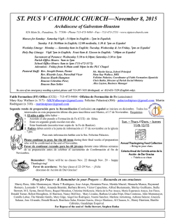 November 8, 2015 - St. Pius V Catholic Church