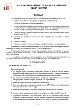 INSTRUCCIONES MATRÍCULA PRESENCIAL 2015-16_v2