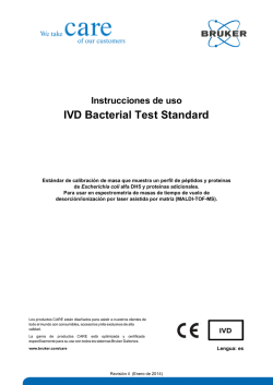 Instrucciones de uso - IVD Bacterial Test Standard