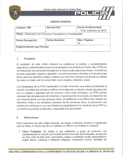 ORDEN GENERAL Cap&iacute;tulo: 600 Secci&oacute;n:624 Fecha de Efectividad