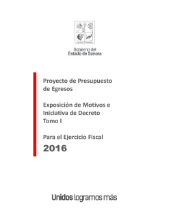 Proyecto de Presupuesto de Egresos Exposición de Motivos e