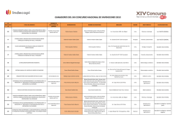 GANADORES DEL XIII CONCURSO NACIONAL DE INVENCIONES