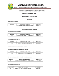 municipalidad distrital de pillco marca convocatoria cas 2016