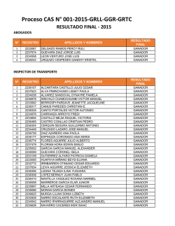 1ra CONVOCATORIA CAS N&ordm; 001-2015-GRTC-LL