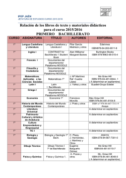 Relación de los libros de texto y materiales didácticos