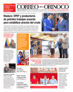 Maduro: OPEP y productores de petróleo trabajan acuerdo para