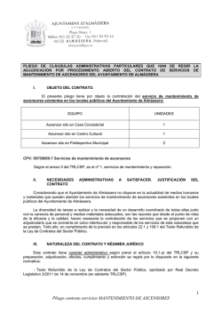 1 Pliego contrato servicios MANTENIMIENTO DE ASCENSORES