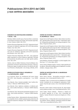 Publicaciones 2014-2015 del CIES y sus centros asociados