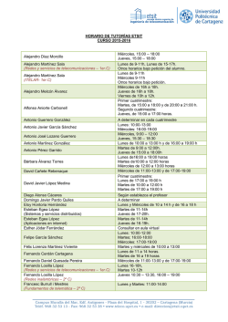 HORARIO DE TUTORÍAS ETSIT CURSO 2015
