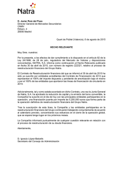 D. Javier Ruiz del Pozo Director General de Mercados Secundarios