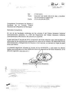 Ref. : CT/087/2015 Tema : Impresión del recibo oficral de caja y