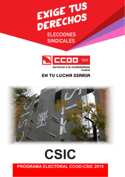 PROGRAMA ELECTORAL CCOO