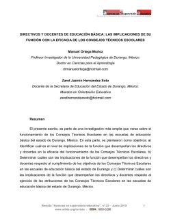 directivos y docentes de educación básica: las implicaciones
