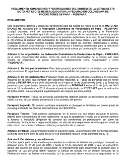 reglamento, condiciones y restricciones del sorteo de la