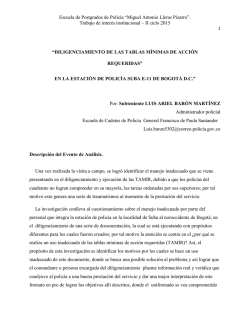 Trabajo de interés institucional – II ciclo 2015