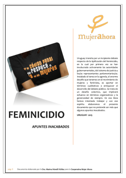 "Feminicidio. Apuntes Inacabados" 2015