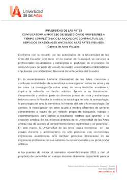 UNIVERSIDAD DE LAS ARTES CONVOCATORIA A