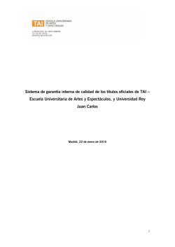 Sistema de garantía interna de calidad de los títulos (SIGC)