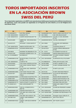 toros importados inscritos en la asociación brown swiss del perú