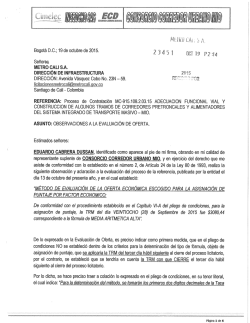 observaciones consorcio corredor urbano mio