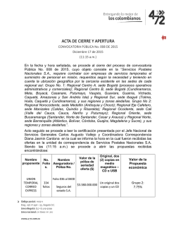 ACTA DE CIERRE CONVOCATORIA 008 DE 2015